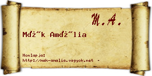 Mák Amália névjegykártya