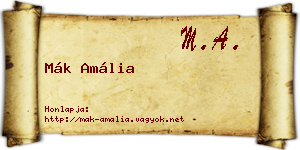 Mák Amália névjegykártya